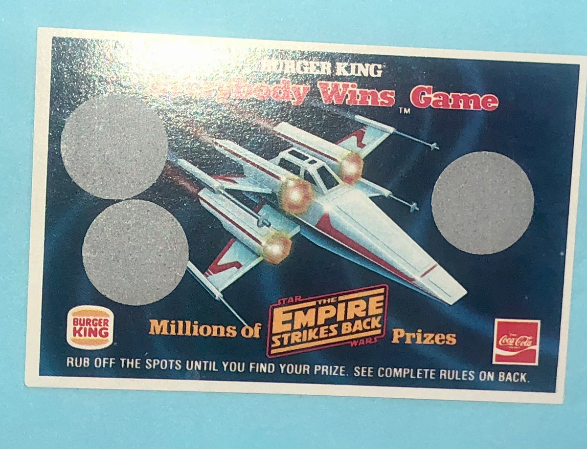 Burger King Everybody Wins trading card prizes & game card - 1981 vintage Star Wars