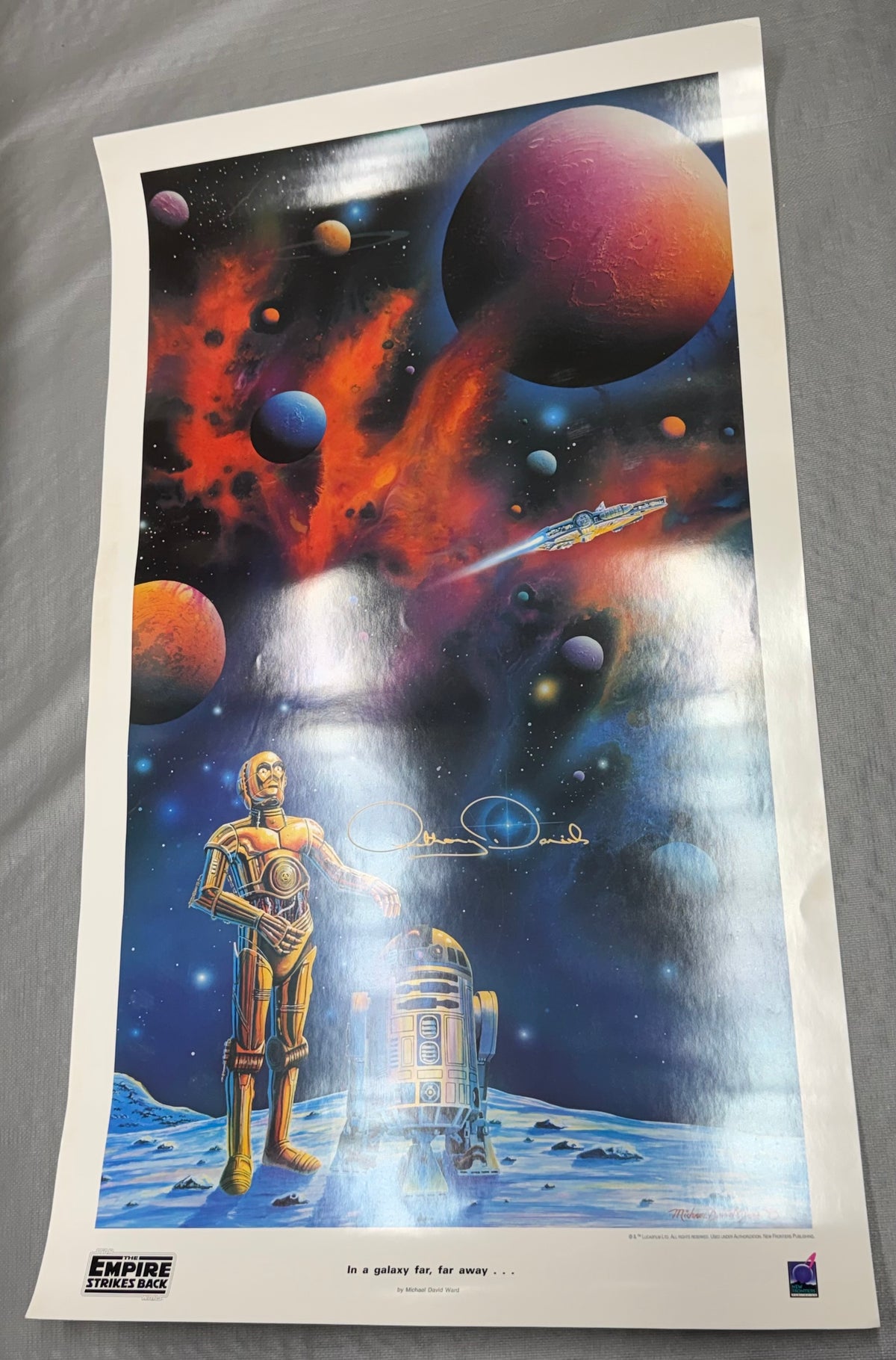 Poster C-3PO R2-D2 Anthony Daniels autograph - Michael David Ward artwork