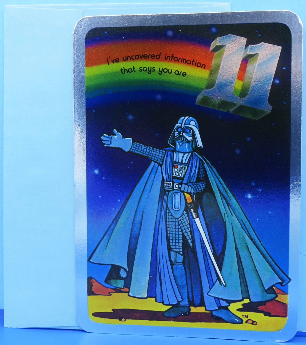 Birthday Card - 1978 Foil Finish - Age 11 Darth Vader. A