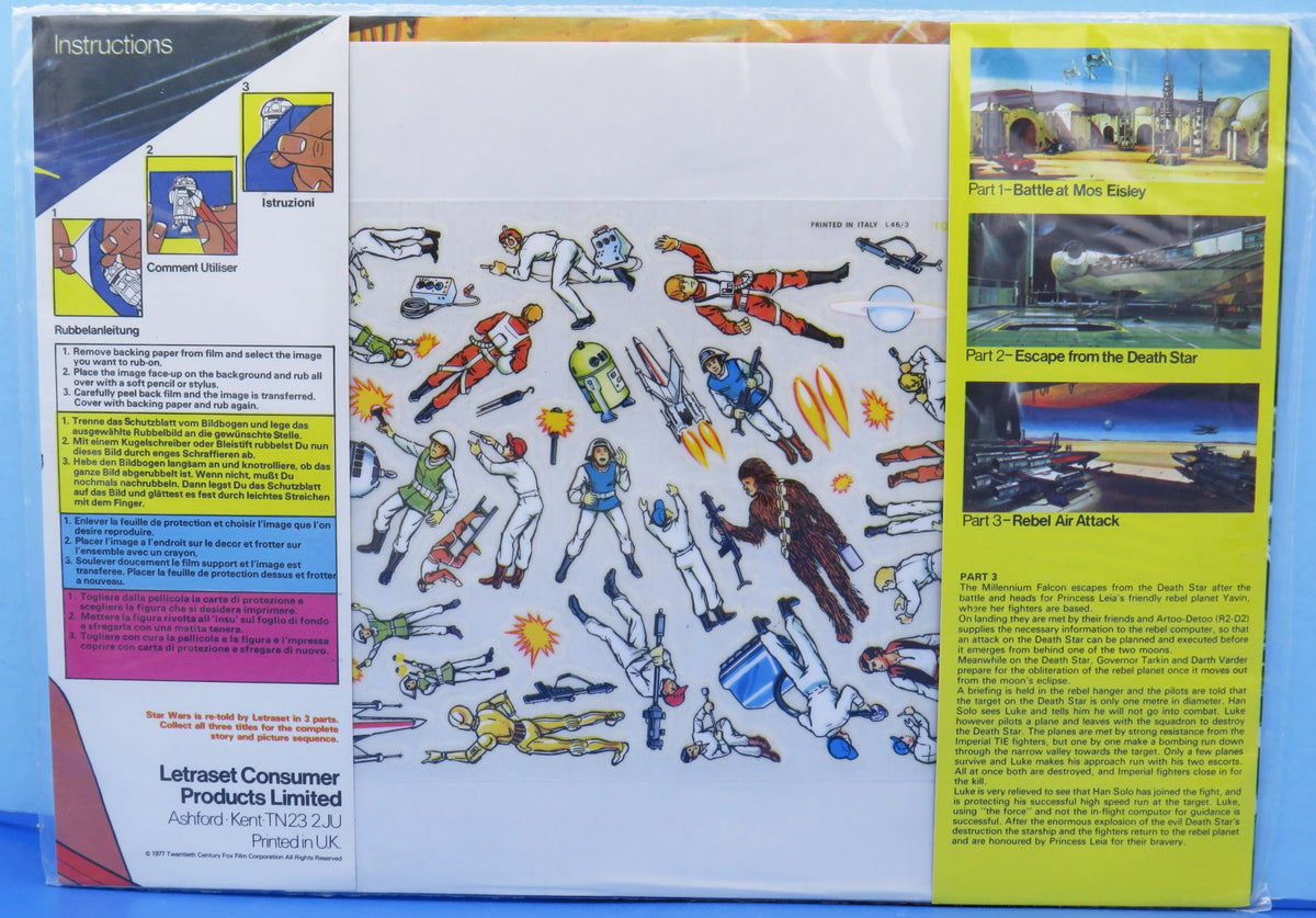 Letraset British Transfer Set - Part 3 - Star Wars Rebel Air Attack