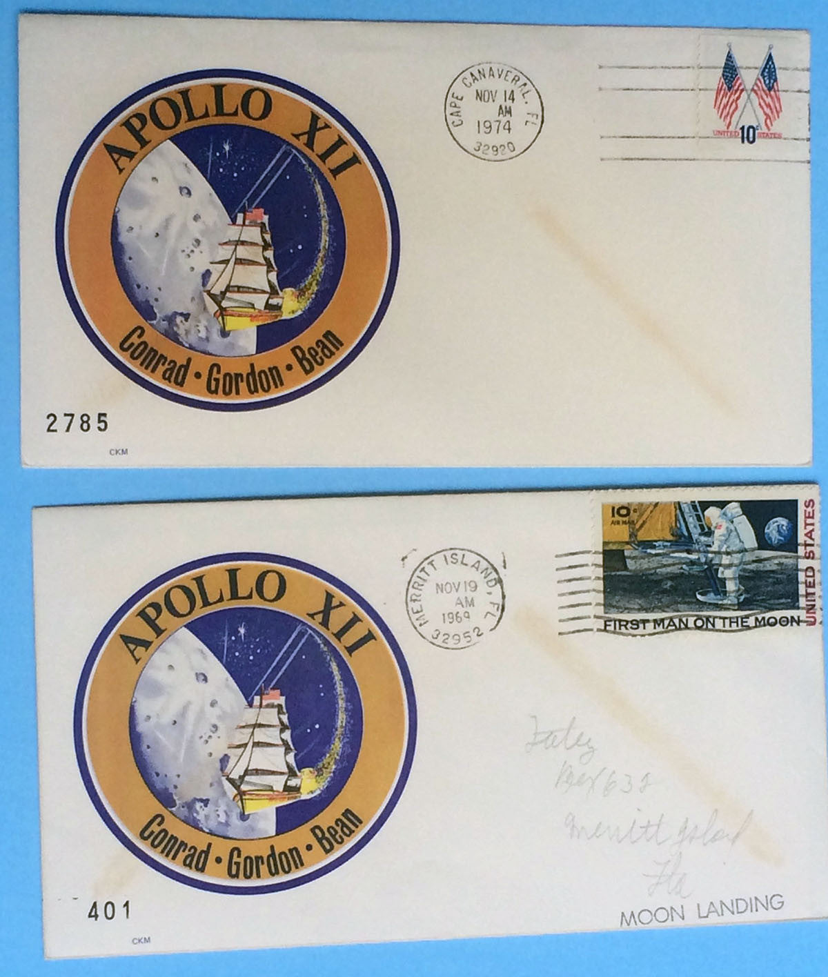 Apollo 12 postal cover NASA mission