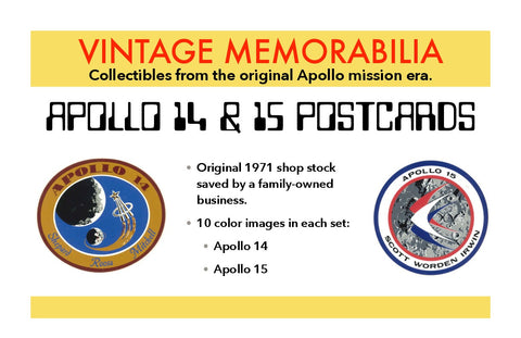 Apollo 14 Apollo 15 NASA Postcards Vintage