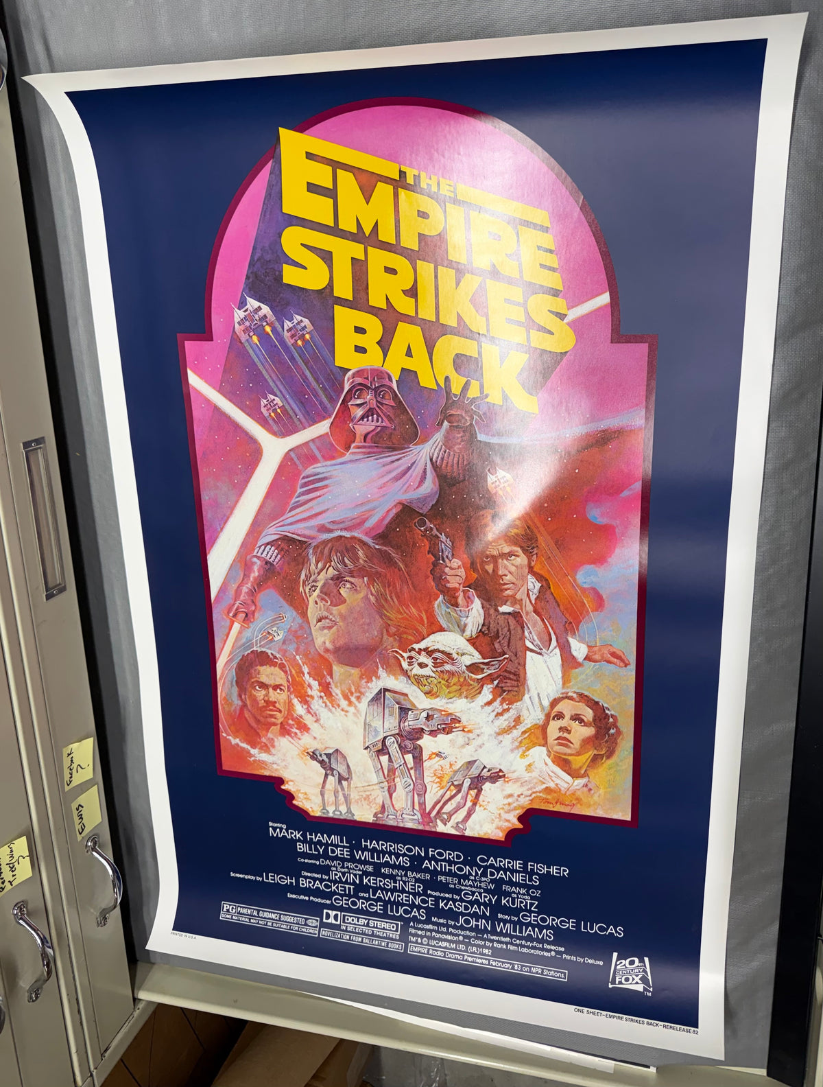 Poster one sheet Empire Strikes Back re-release '82 rolled studio version