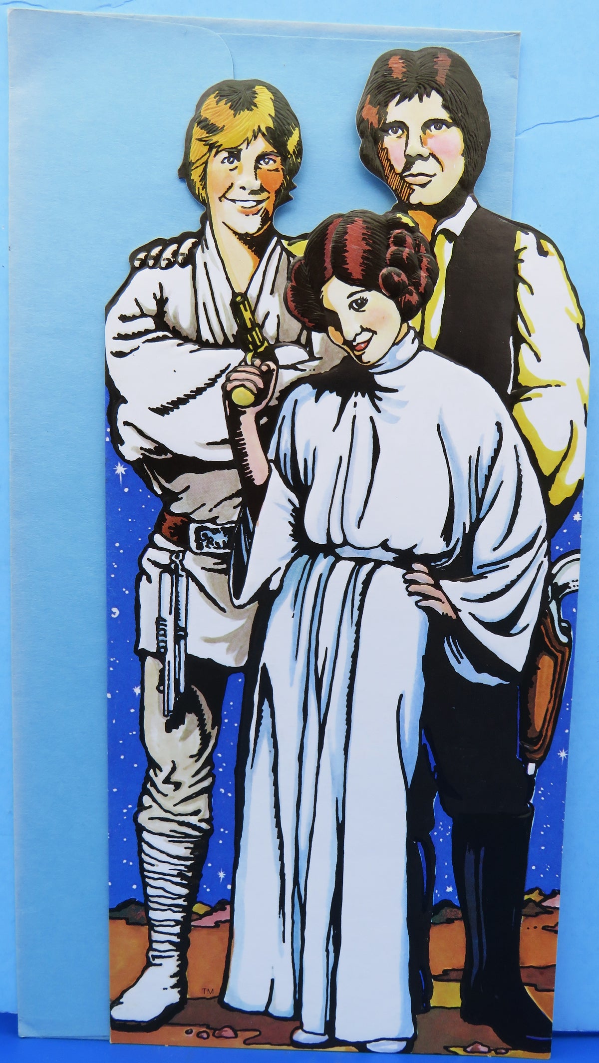 Birthday Card - 1978 - Embossed Luke Skywalker Han Solo Princess Leia