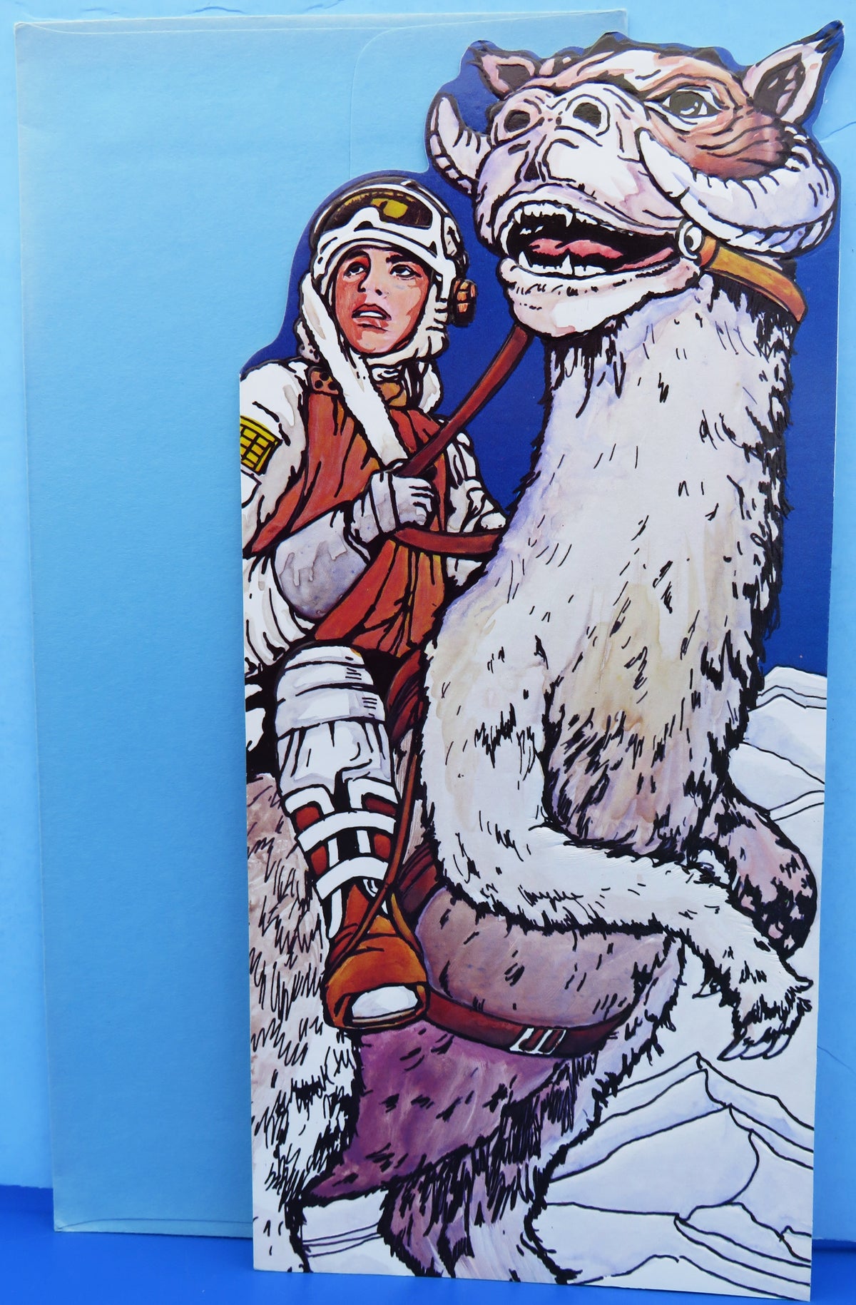 Birthday Card - 1980 - Embossed Luke Skywalker on Taun Taun