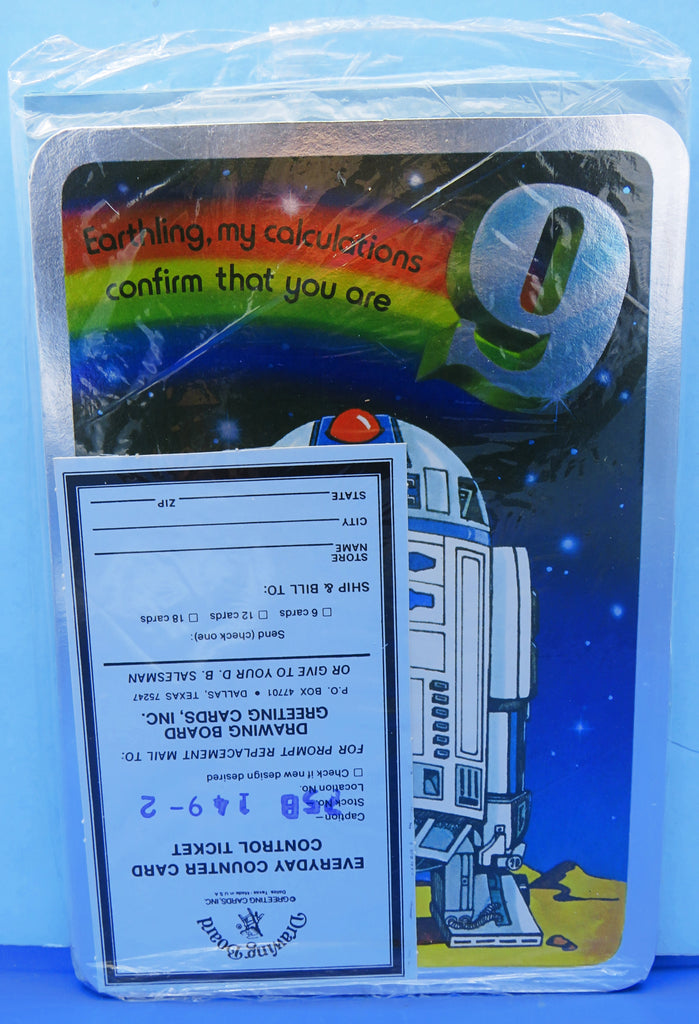 Birthday Card PACK OF 6 - 1978 Foil Finish - Age 9 R2-D2