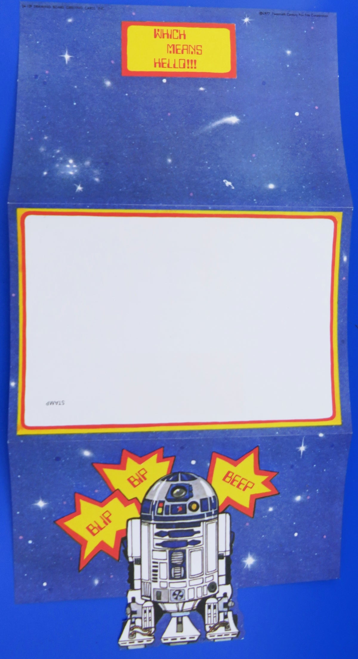 Foldover note mailer - 1978 R2-D2