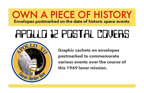 Apollo 12 Postal Cover Wholesale Lot of 25 - 1969 NASA Mission Envelop ...