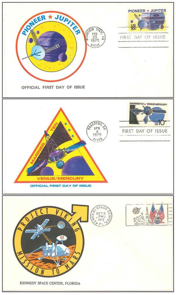 NASA postal cover interplanetary Viking Mariner Pioneer Mars Jupiter Venus