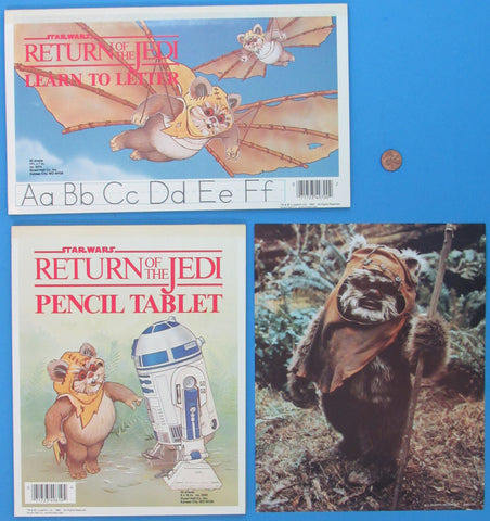 Ewok Letter and Write and R2-D2 / Wicket Pad & Fan Club photo - 1983 vintage Star Wars