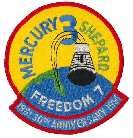  Patch Mercury 3 collectible first United States human spaceflight in 1961 astronaut Alan Shepard.