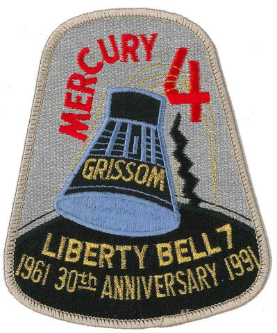 Patch NASA Mercury 4 GRISSOM Liberty Bell 7 - 30th Anniversary- 3.75 x 4.5"