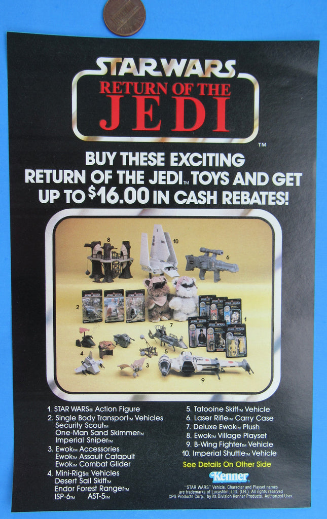 FLYER Kenner Theater Promotion Rebate Offer '85 vintage Star Wars