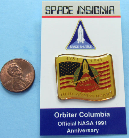 Mission PIN Space Shuttle Columbia NASA 10th anniversary